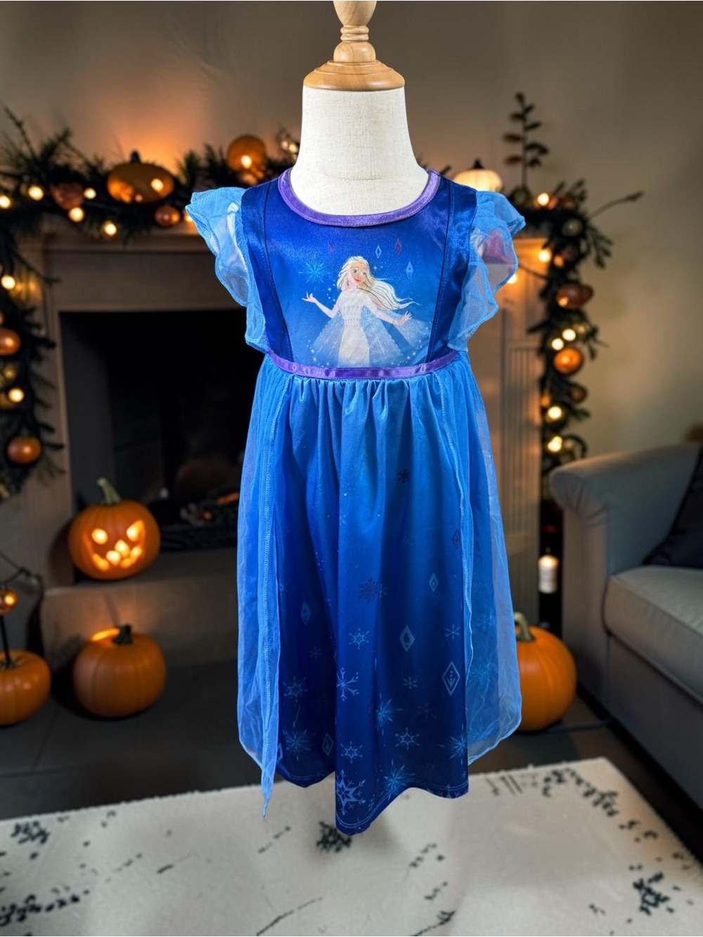 Disney Blue Elsa Sparkle Princess Costume Dress